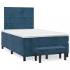 VidaXL Pat box spring cu saltea, albastru &icirc;nchis, 120x190 cm, catifea 3270479