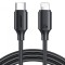 Cablu transfer date si incarcare Joyroom S-CL020A9 tip Lightning - USB-C PD20W QC3.0 1m, Negru