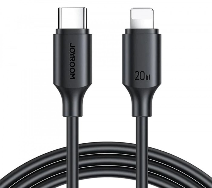 Cablu transfer date si incarcare Joyroom S-CL020A9 tip Lightning - USB-C PD20W QC3.0 1m, Negru