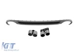 Difuzor tip S-line cu capete cromate potrivit pentru bara spate standard a Audi A4 sedan, break 2008-2011 -oo-oo- Performance AutoTuning