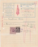 Factura M. Carniol Fiul Prima fabrica de stampile, medalii Aparate de stins incendiul pompier BUCURESTI 1922