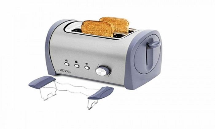 Prajitor de paine Cecotec SteelToast Inox 2S, 6 trepte de putere, 3 functii, 800W - RESIGILAT