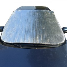 Parasolar Auto Parbriz, Aluminiu, Dimensiune 197x99cm, Fixare Cu Urechi, Argintiu