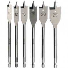 Set 6 burghie plate pentru lemn, 10-25 mm, Yato YT-3258