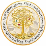 Cumpara ieftin Abtibild sticker cu copacul prosperitatii cu monede chinezesti, pepite, mantre si cele 8 simboluri tibetane &amp;#8211; mare