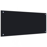 Gossi panou antistropi de bucatarie, negru 90x40 cm sticla securizata