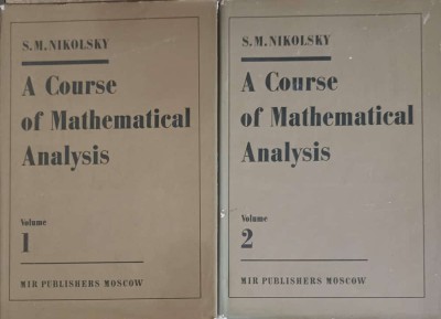 A COURSE OF MATHEMATICAL ANALYSIS VOL.1-2-S.M. NIKOLSKY foto