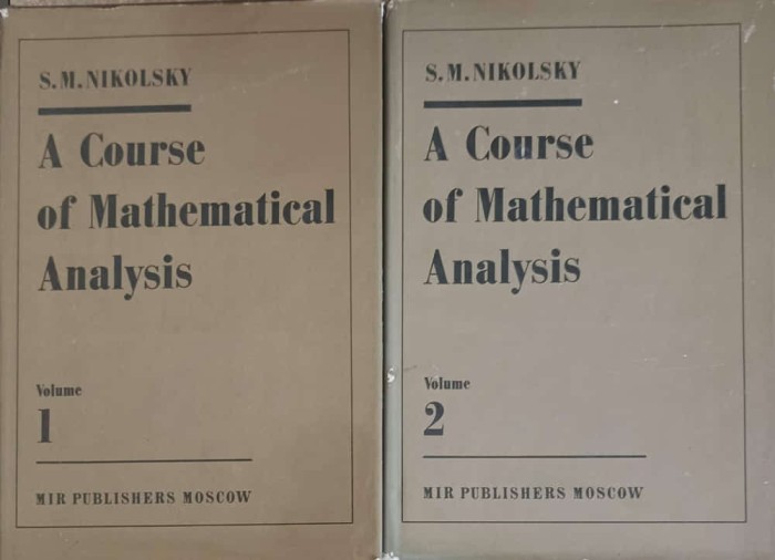 A COURSE OF MATHEMATICAL ANALYSIS VOL.1-2-S.M. NIKOLSKY-226884