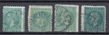 ROMANIA 1879/1880 LP 40 c REGELE CAROL I EMISIUNEA A II-a BUCURESTI 5 BANI STAMPILAT EROARE DANTELURA VARIETATE CULOARE
