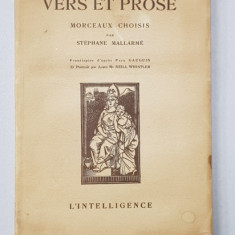 VERS ET PROSE - MORCEAUX CHOISIS par STEPHANE MALLARME , frontispice d 'apres PAUL GAUGUIN , 1926