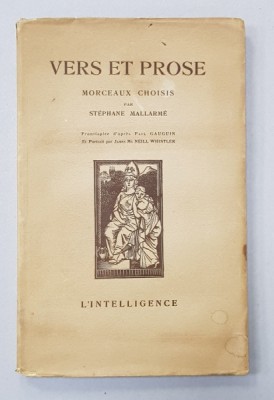 VERS ET PROSE - MORCEAUX CHOISIS par STEPHANE MALLARME , frontispice d &amp;#039;apres PAUL GAUGUIN , 1926 foto