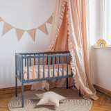 Patut mic, co-sleeping din lemn, Stardust Gri 90 x 40 cm Craft, Woodies Safe Dreams