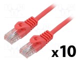 Cablaj patch U/UTP 6 litat CCA PVC roșu 0,25m 26AWG LANBERG