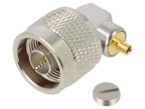Mufă N tată 90&deg; 50&Omega; PTFE aurit