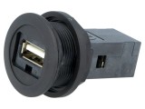 Soclu USB 22mm har-port IP20 Negru