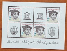 CEHOSLOVACIAIA-1983-&amp;#039;&amp;#039;EXPO-NORDPOSTA -ANIV. LUTHER&amp;#039;&amp;#039;-colita-MNH -NESTAMP foto