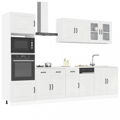 vidaXL Set dulap de bucătărie 7 piese &bdquo;Kalmar&rdquo; alb lucios Lemn