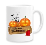 Cana alba personalizata &quot;Happy Halloween&quot;, INOVATIX&reg;. 330ml