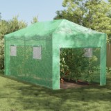 vidaXL Sera cu Cadru Pop-up cu acoperiș Manual Verde 290 x 580 x 315 cm Oțel
