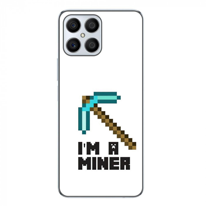 Husa compatibila cu Honor X8 Silicon Gel Tpu Model Minecraft Miner