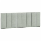 Cumpara ieftin Perna tablie de pat, Hanko, gri deschis, 120 cm, catifea