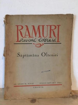 Ramuri - An XXXIX Nr. 8-9-10 August-Septembrie-Octombrie 1943 foto