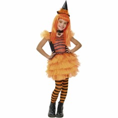 Costum de carnaval - Vrajitoare eleganta (portocaliu) S (3-4 ani/max 104cm) foto