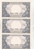 Bnk bn Romania 1000 lei 10 septembrie 1941 , aunc - 3 consecutive