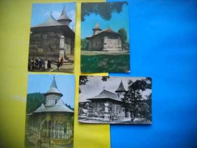 HOPCT LOT NR 141 -MANASTIREA VORONET-JUD SUCEAVA-4 CARTI POSTALE-RPR-CIRCULATE foto