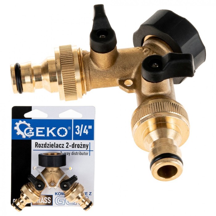 Distribuitor cu 2 cai cu supape GW3/4&quot; x 2 GZ3/4&quot;, Geko G70157