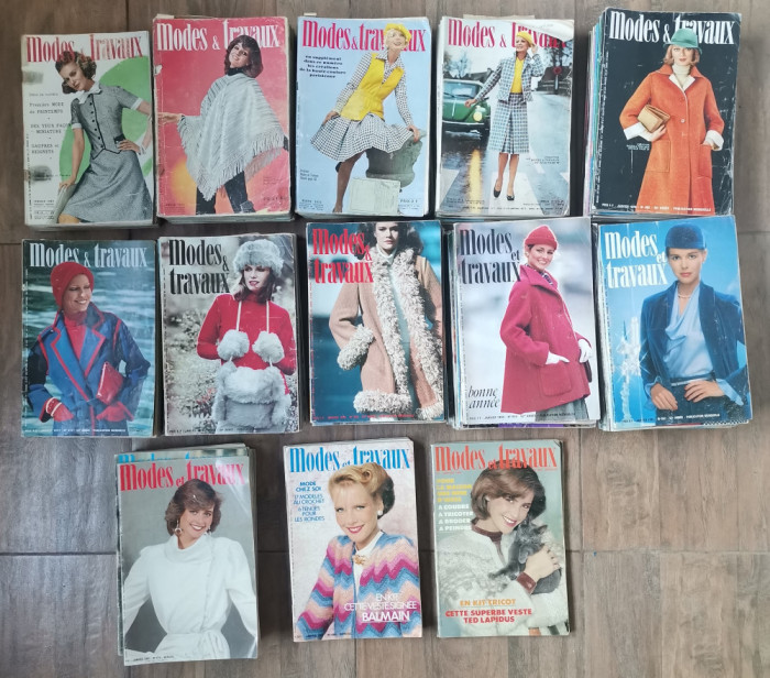 Lot 123 numere Revista Modes et Travaux moda si tipare vestimentare 1969 1984