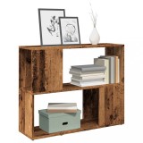 vidaXL Dulap Biblioteca Separator Camera Lemn Vechi 80x24x63 cm Rafturi Depozitare Multifunctional Maro