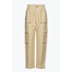 Pantaloni cu imprimeu in carouri Postyr