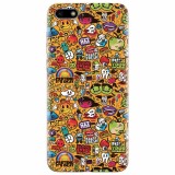Husa silicon pentru Huawei Y5 Prime 2018, Colorful Sticker Illustrations