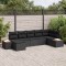 vidaXL Set de canapele pentru grădină cu pernă 7 pcs Negru Rattan poli 3348129