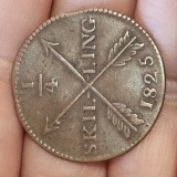 Suedia , Carol XIV , 1/4 SKILLING 1825