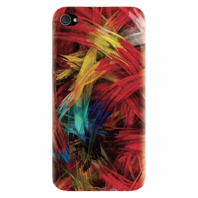 Husa silicon pentru Apple Iphone 4 / 4S, Colorful Digital Painting Strokes foto