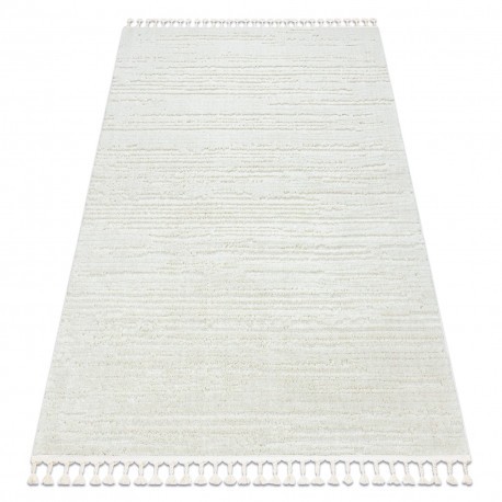 Covor SEVILLA AC53B dunga alb Franjuri Berber shaggy, 240x330 cm
