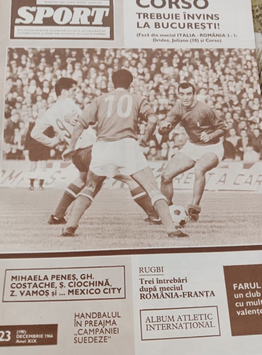 myh 110 - Revista SPORT - nr 23/decembrie 1966 - Industria sarmei - Cimpia Turzii