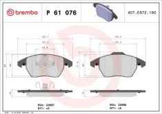 BREMBO P 61 076 PRIME LINE set placute frana,frana disc