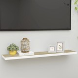 Cumpara ieftin Raft de perete suspendat, stejar și alb, 120x23,5x3,8 cm, MDF