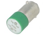 Lampă LED verde 230V BA9S