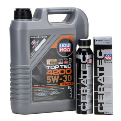 Set Ulei Motor Liqui Moly Top Tec 4200 Longlife III 5W-30 5L 8973 + Liqui Moly Aditiv Ulei Motor Ceratec 300ML 7181 foto