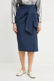 Weekend Max Mara fustă culoarea bleumarin, midi, drept, 2515101042600