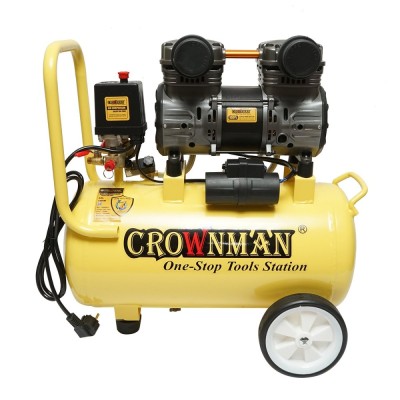 Compresor aer fara ulei silentios, volum 30L, putere 1490W/2CP presiune maxima 8 bar, volum aer aspirat 130 L/min Crownman foto