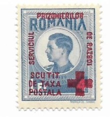 Crucea Rosie - Serviciul prizonierilor de razboi - supratipar, 1946 - valoare neobliterata