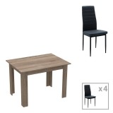 Cumpara ieftin Set dining Manka-Parker, pako World, 5 piese, Sonoma Truffle, 110x80x77 cm