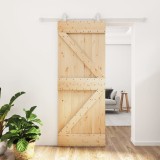 VidaXL Ușă glisantă cu set de feronerie 80x210 cm, lemn masiv de pin