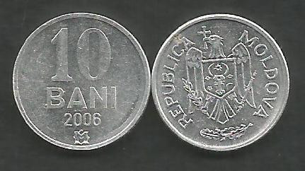 MOLDOVA 10 BANI 2006 [1] XF ++ , livrare in cartonas
