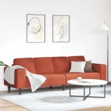 VidaXL Sofa din material textil Roșu portocalie Țesătură de catifea 3335107